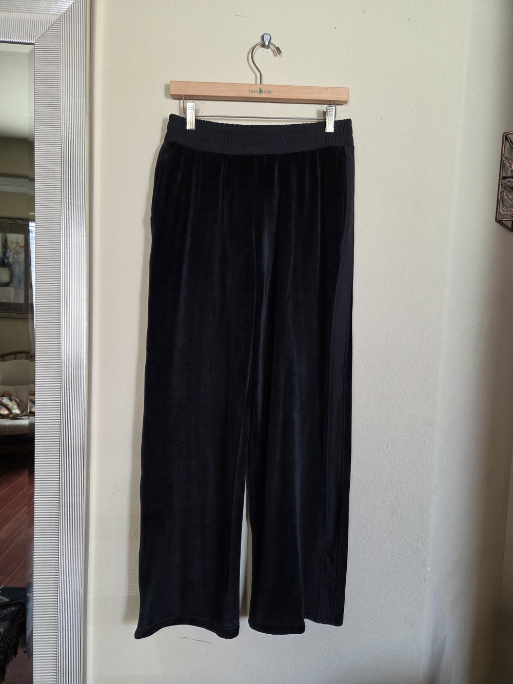 Yogalicious Black Velvet Wide-Leg Joggers